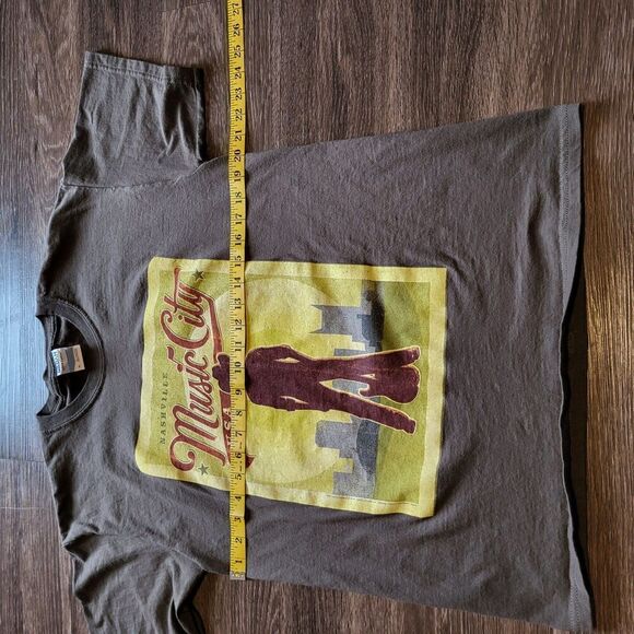 Nashville Music City Skyline Cowboy Silhouette Graphic Print Tee Shirt Medium - Picture 4 of 5